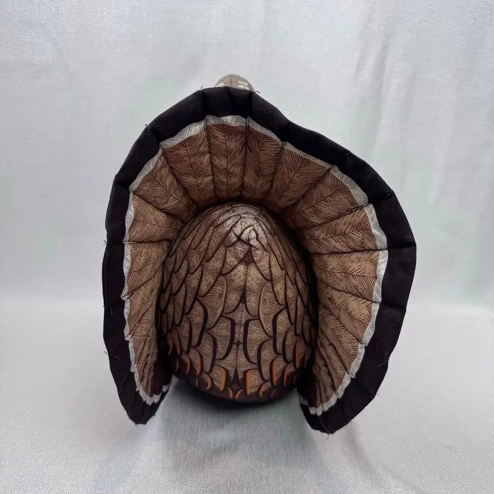 Vintage Fabric Turkey 1980 Handmade Stuffed decoration throw Pillow Centerpiece